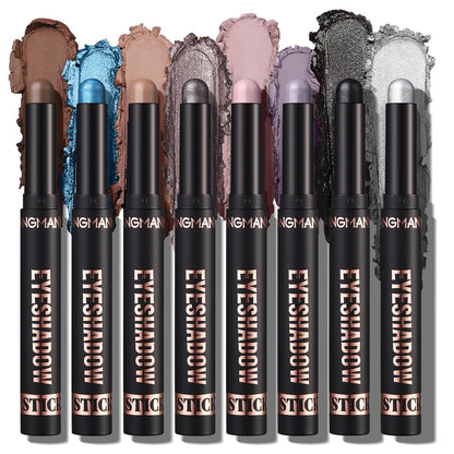 🎨 8-Color Eyeshadow Stick Set – Waterproof, Long-Lasting, Matte & Shimmer, Compact Kit