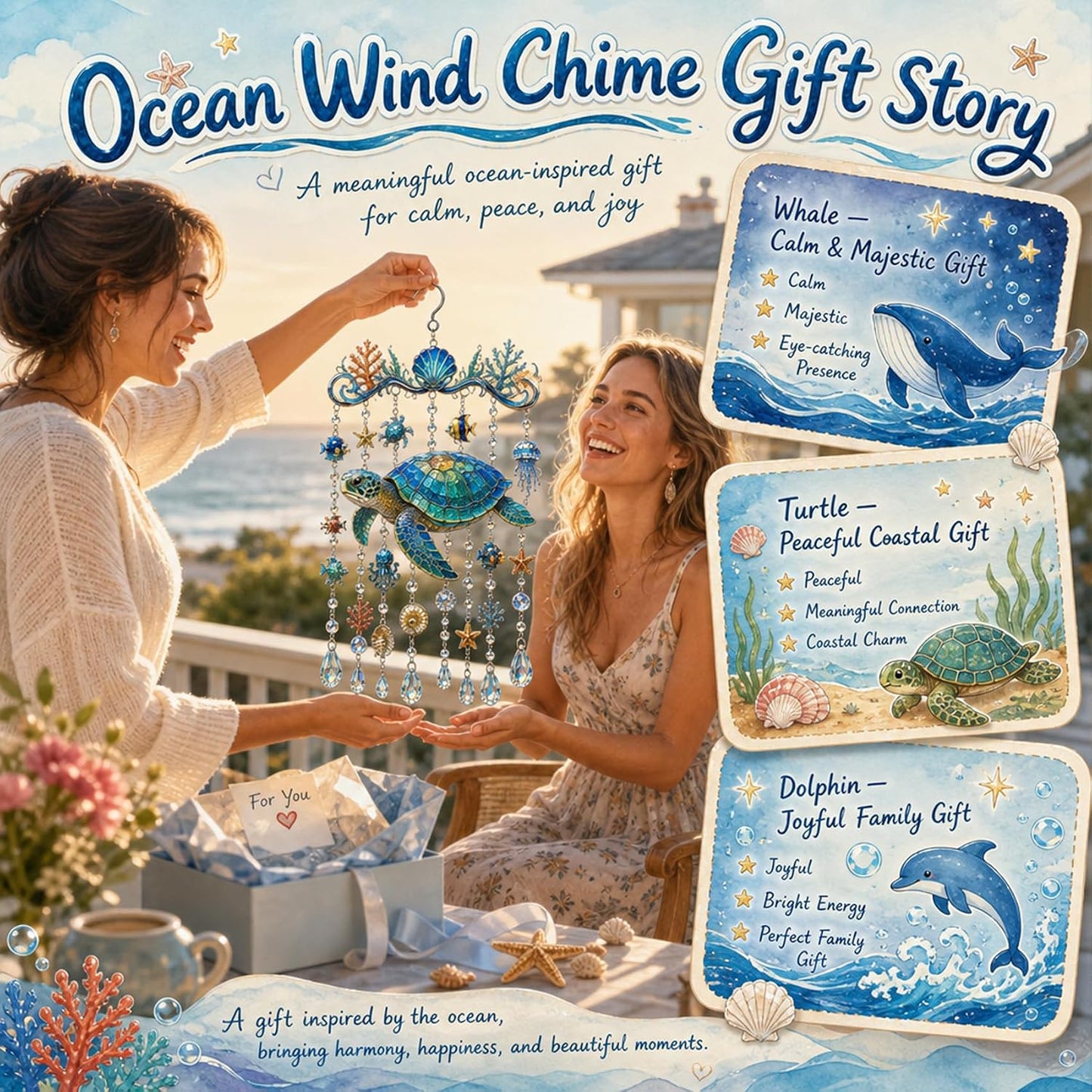 Ocean-Themed Crystal Wind Chime