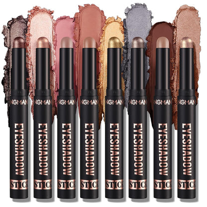 🎨 8-Color Eyeshadow Stick Set – Waterproof, Long-Lasting, Matte & Shimmer, Compact Kit