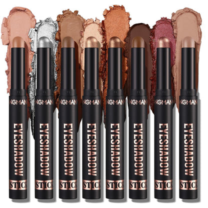 🎨 8-Color Eyeshadow Stick Set – Waterproof, Long-Lasting, Matte & Shimmer, Compact Kit