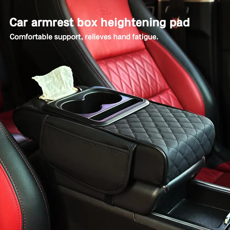 Multifunctional PU Leather Car Armrest Box Mat