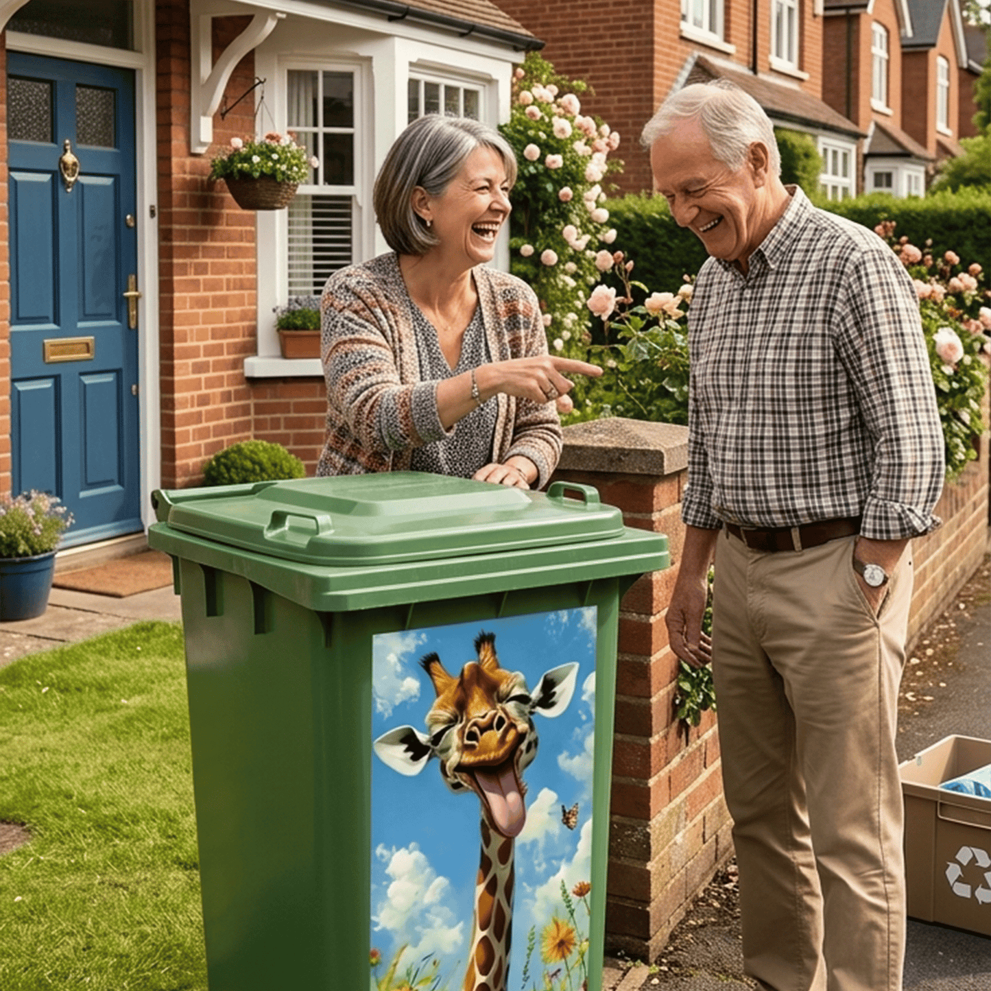 ♻️Creative Trash Can Sticker with Colourful Cartoon