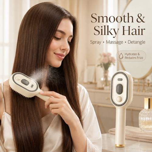 ✨Multifunctional Hair Care Comb | Built-in Mist Sprayer, Scalp Massager, Red Light, Smooth Tangled Frizzy Hair💧