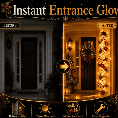 ⚡Light-Up Christmas Door Hanger – 6 Festive Designs with Warm Holiday Glow