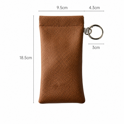 Soft PU Leather Sunglasses Pouch Elastic Opening Eyeglasses Bag