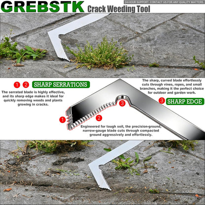 🌿 Crevice Weeding Tool – Beech Handle, Manual Weed Remover for Pavers & Driveways