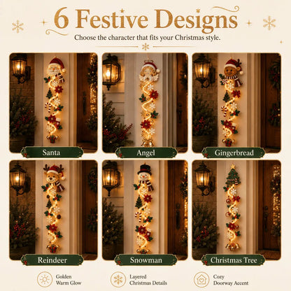 ⚡Light-Up Christmas Door Hanger – 6 Festive Designs with Warm Holiday Glow