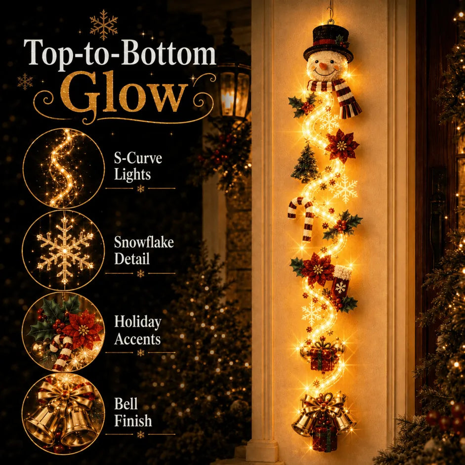 ⚡Light-Up Christmas Door Hanger – 6 Festive Designs with Warm Holiday Glow