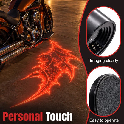 🏍️🔥 Motorcycle Devil Wing Ground Projection Lights – Red Gothic Bat Wing LED Projectors, Custom Nighttime Bike Accent Lights 🦇✨