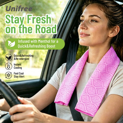 Unifree Cooling Towels & XL Menthol Cooling Wipes, Instant & Long Lasting Cooling Relief for Hot Weather & Summer Heat, Outdoor, Long Drives, Game day & Beach