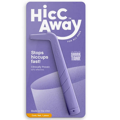 HiccAway Hiccup Straw - Stops Hiccups Fast, as seen on Shark Tank - Clinically Proven for All Ages. Safe, reusable & lightweight. Drinkware Glass.