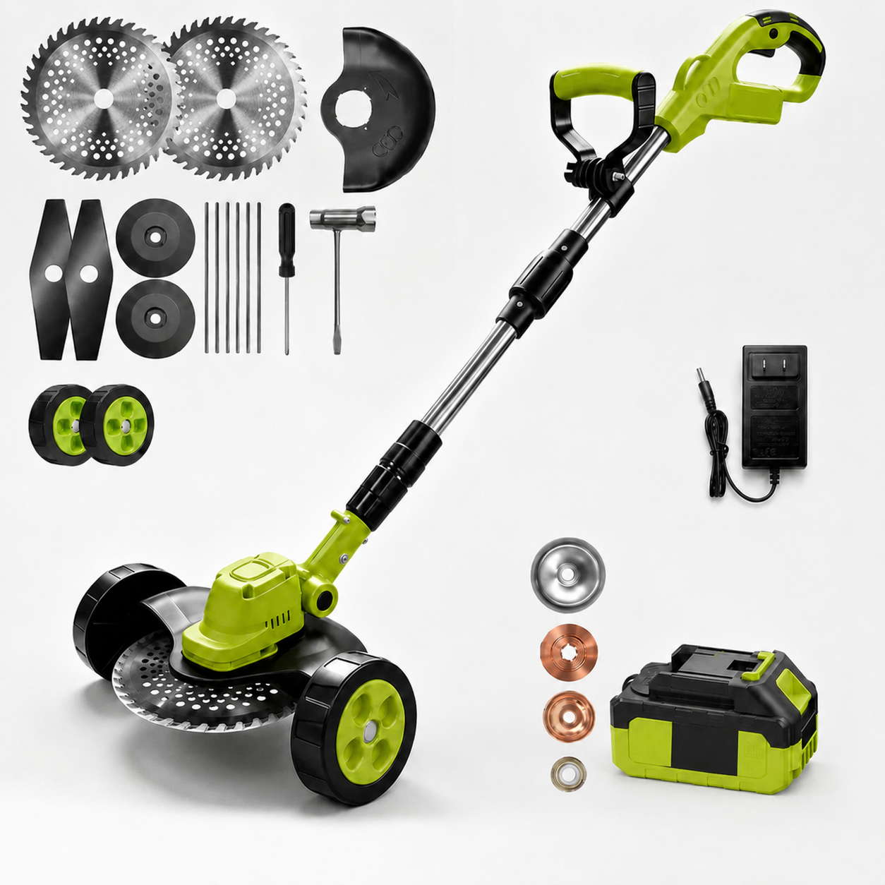 🌿21V 3-in-1 Cordless String Trimmer, Edger & Mini Mower – 2 Batteries Included