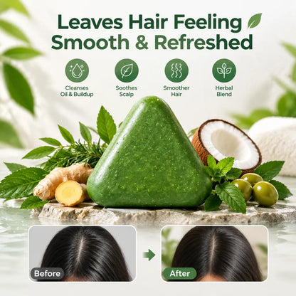 🫧Herbal Seven Green Triangle Shampoo Bar