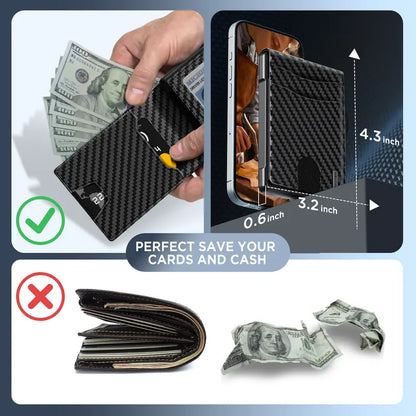 👛 Pop-Up Men's Wallet – RFID Blocking, Holds 12 Cards, Slim & Secure