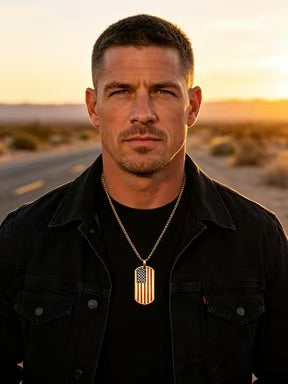 📿American Flag Dog Tag Necklace