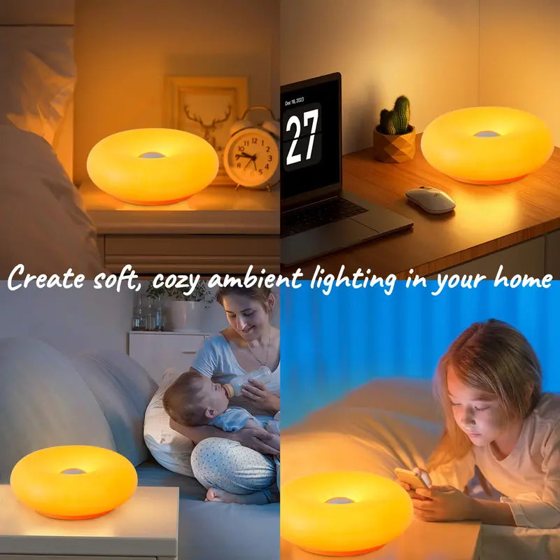 🍩Aesthetic Doughnut LED Night Lamp – Easter Decor 2026-Cozy Ambient Light, Touch Control,Warm Color