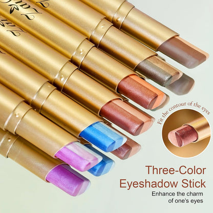 🎨 3-Color Eyeshadow Stick – Creamy, Blendable, Long-Lasting, On-the-Go