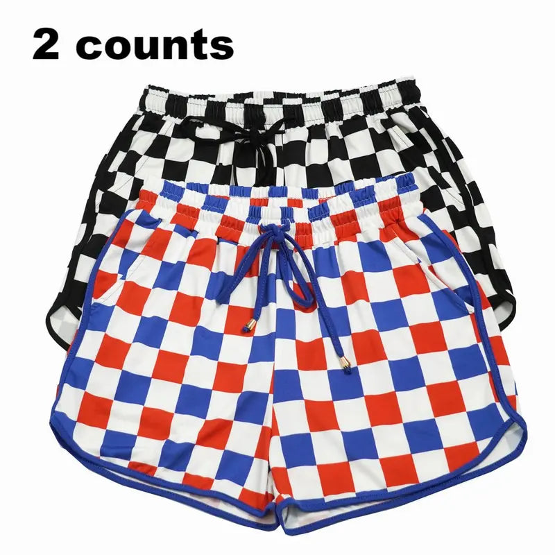 Znacicc Women's Checkered Casual Shorts with Pockets