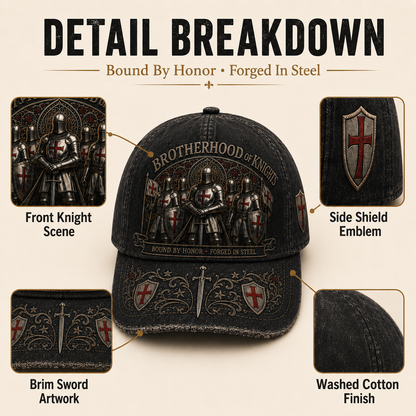 🧢 Bound By Honor Forged In Steel – Knights Templar Cap