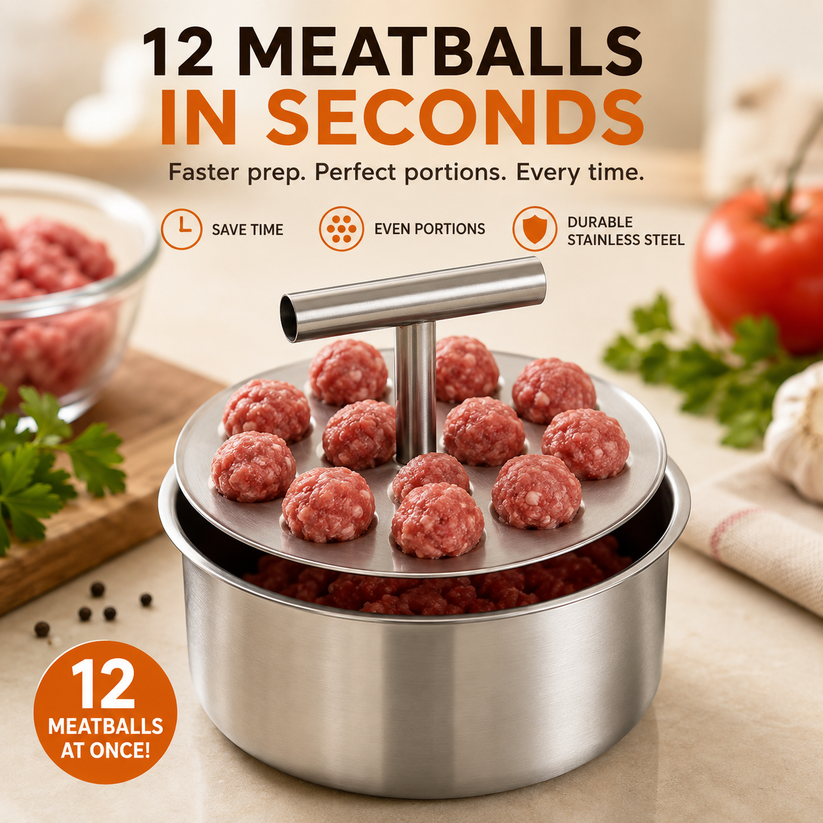 🥩 Stainless Steel Meatball Maker Press – Make Multiple Meatballs at Once