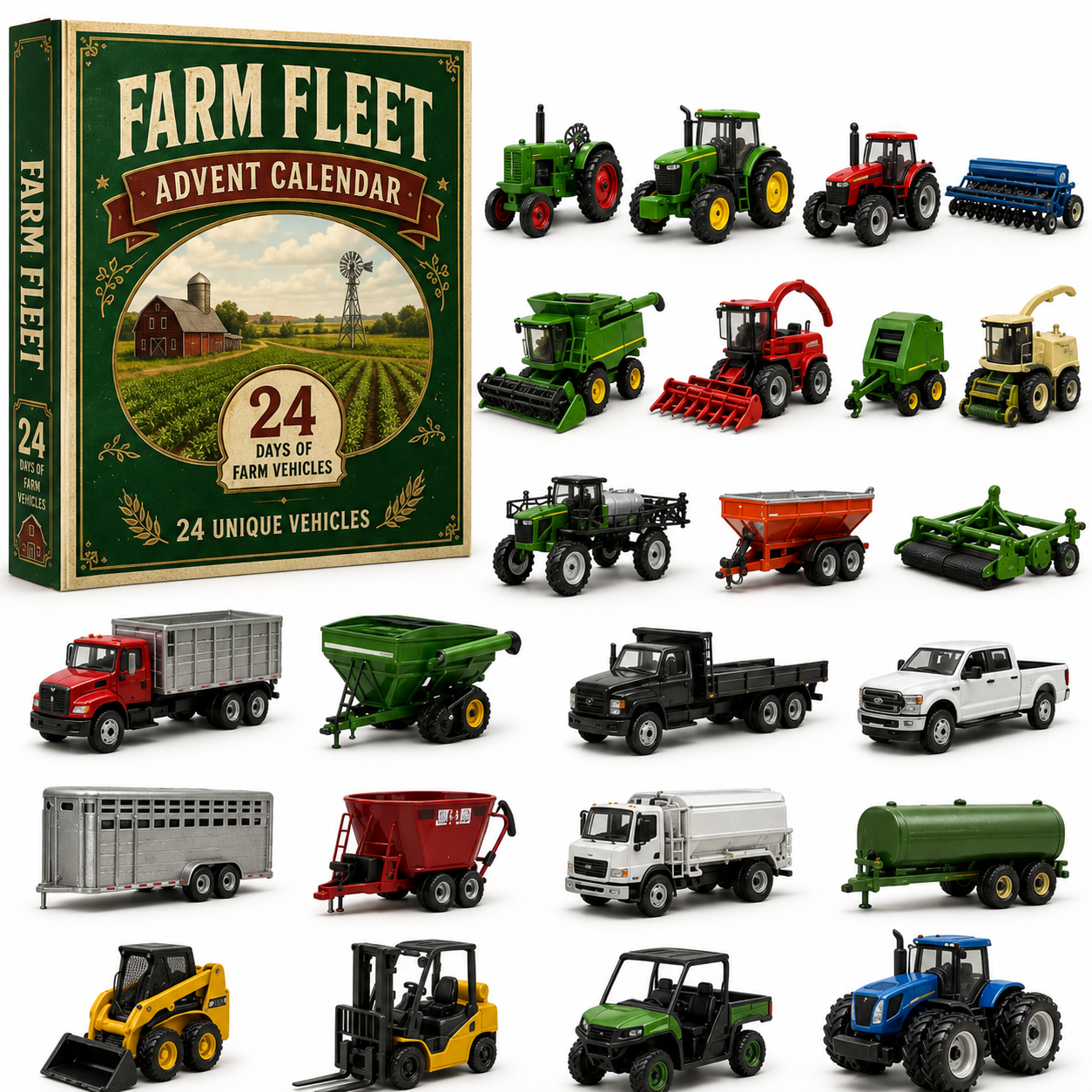 🚜Build the Fleet Collection 24-Day Vehicle Advent Calendar Series | ✨A New Adventure Every Morning