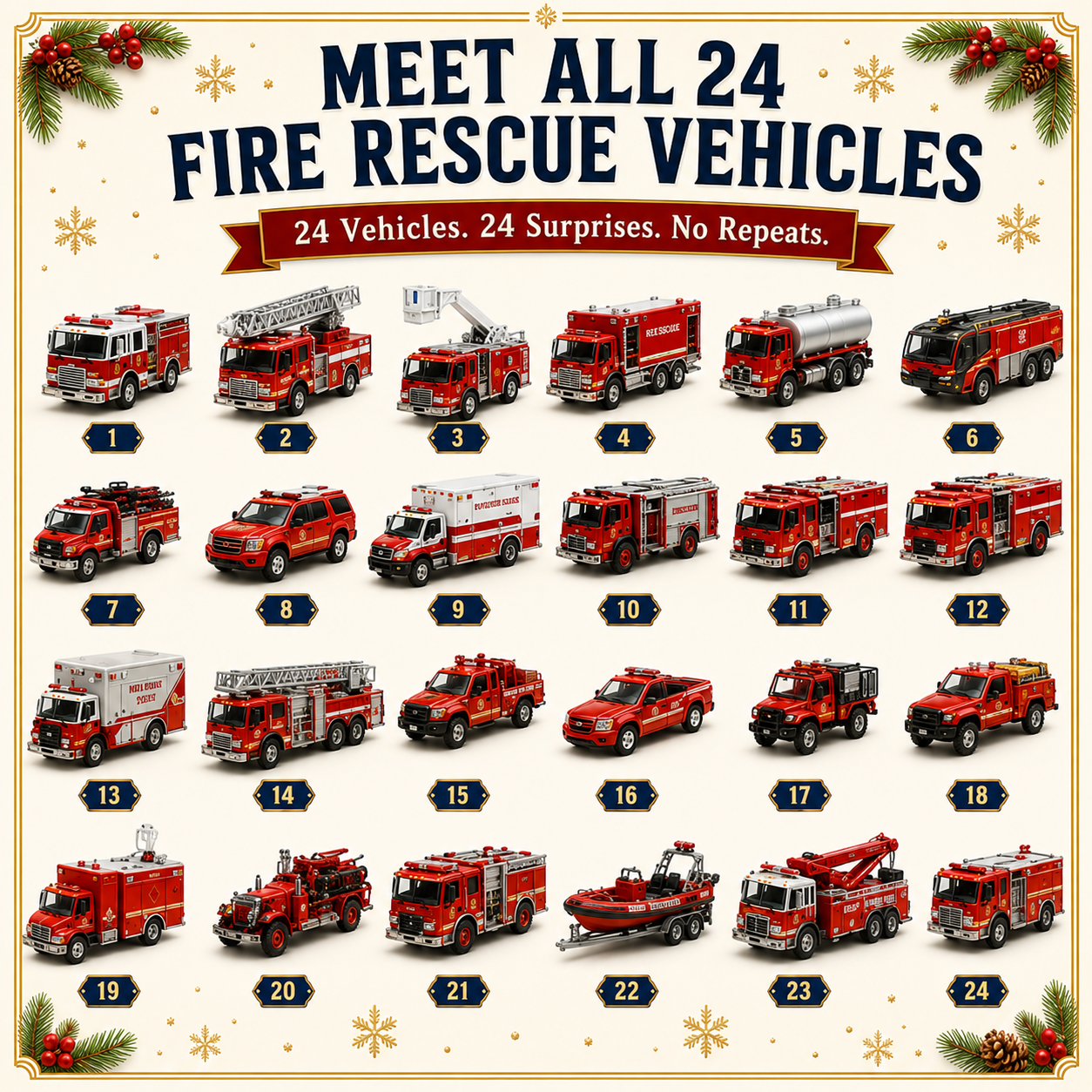 🚜Build the Fleet Collection 24-Day Vehicle Advent Calendar Series | ✨A New Adventure Every Morning
