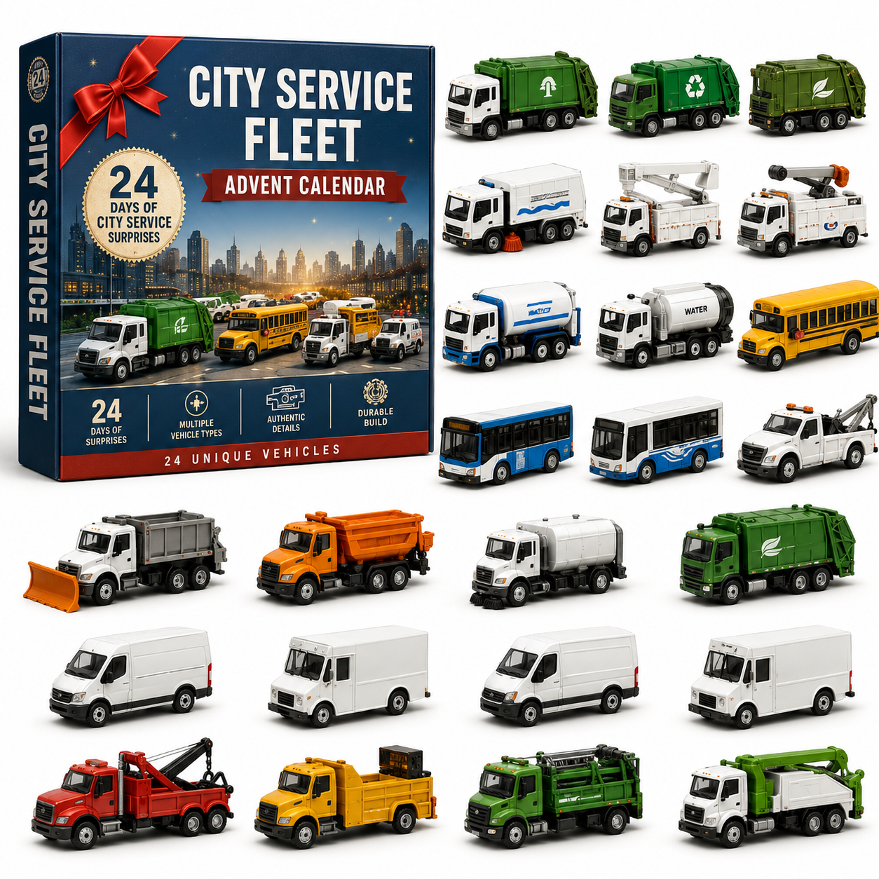 🚜Build the Fleet Collection 24-Day Vehicle Advent Calendar Series | ✨A New Adventure Every Morning