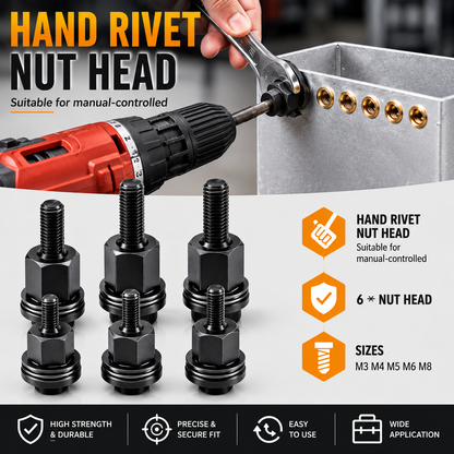 🔩 Rivet Nut Tool – M3-M8 Rivnut Kit, Carbon Steel Manual Riveter, Auto Repair & Workshop Use