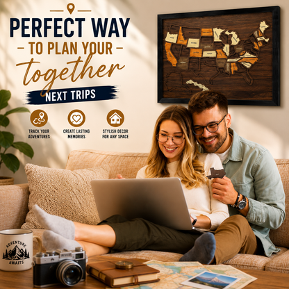 Wooden USA Travel Map Puzzle | Track Your Adventures Across America.