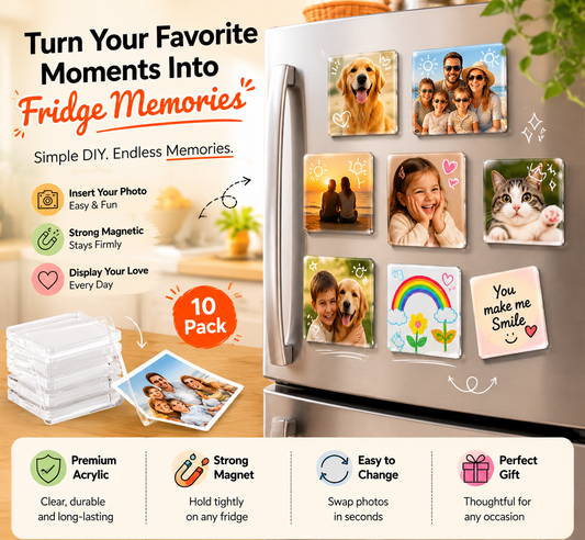 📸 DIY Photo Fridge Magnets Kit – Create Personalized Memory Keepsakes