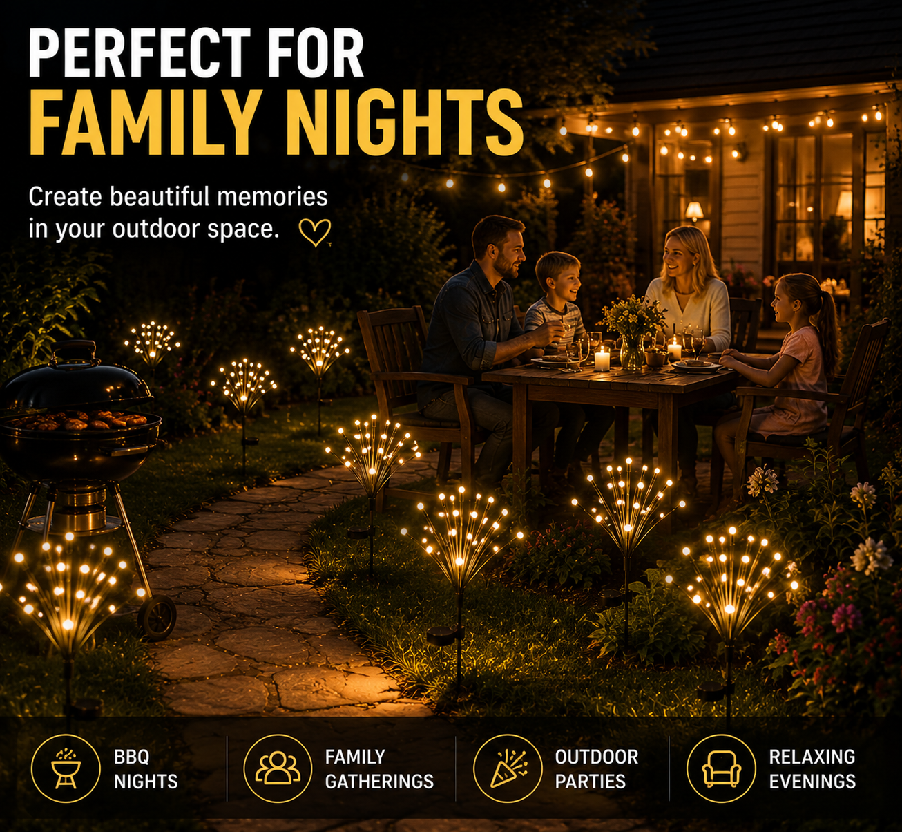 ✨ Turn Your Dark Backyard Into a Cozy Glowing Garden Instantly(4Pcs)
