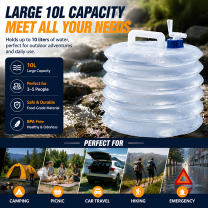 🔥 Last Day Sale | 🏕️ Foldable Camping Water Container – 5L/10L/15L Portable Water Bucket