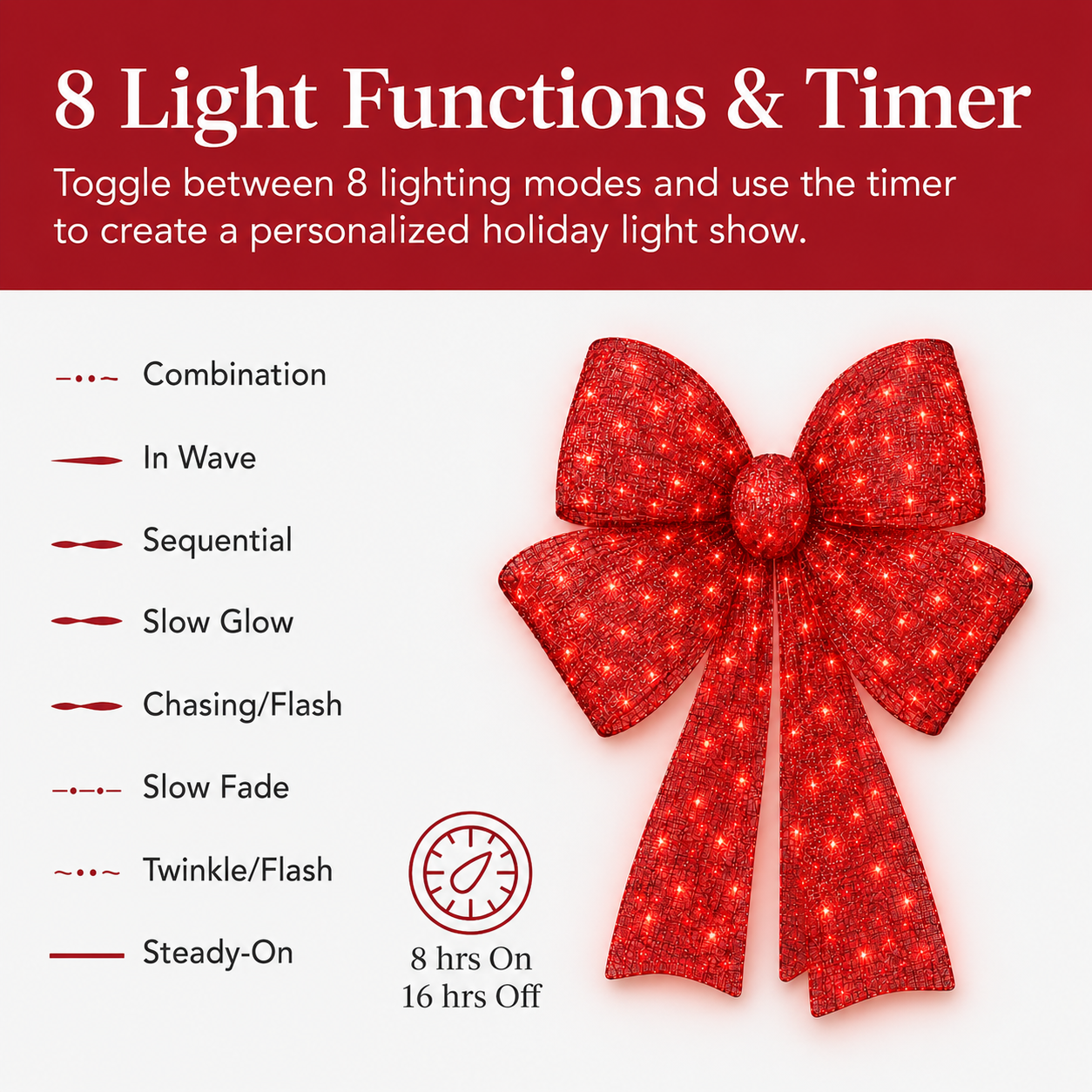 🔥 Limited-Time OFF 55%🎁✨🎄 48-Inch Lighted Christmas Bow 🎀