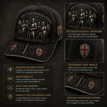 🧢 Bound By Honor Forged In Steel – Knights Templar Cap