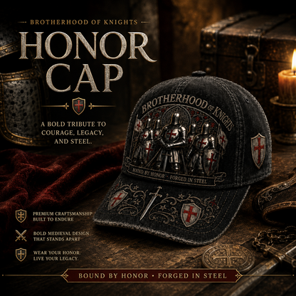 🧢 Bound By Honor Forged In Steel – Knights Templar Cap