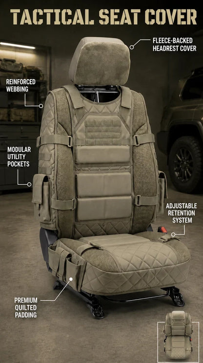 Rugged Truck Seat Cover -Tactical Storage, Seat Protection & All-Day Comfort