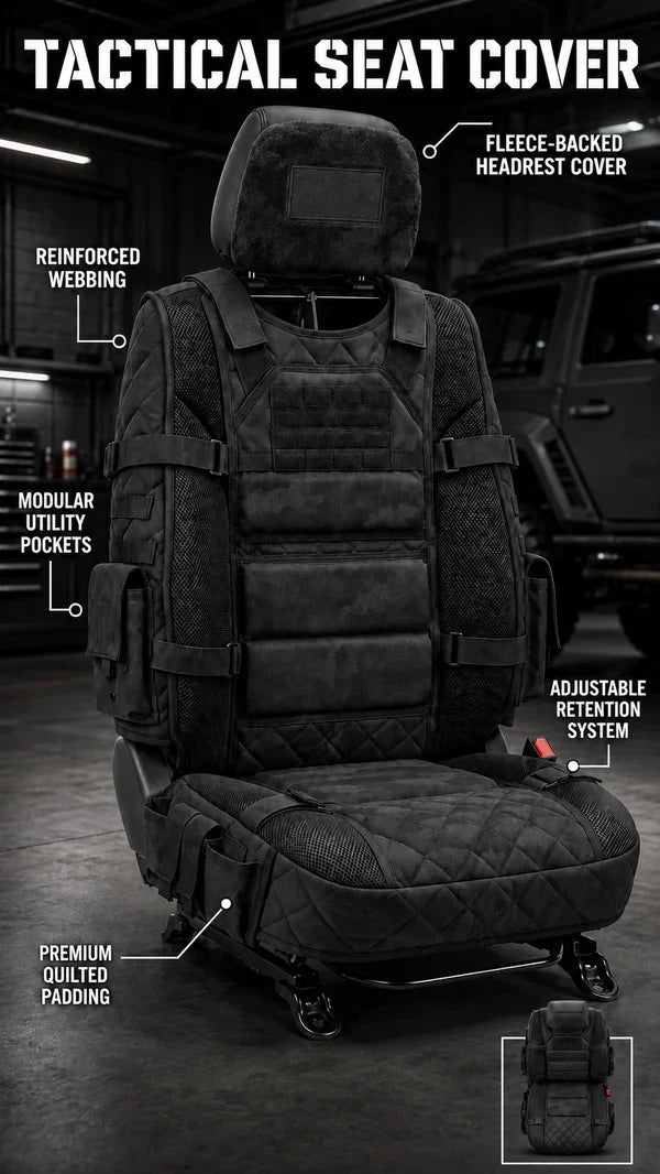 Rugged Truck Seat Cover -Tactical Storage, Seat Protection & All-Day Comfort
