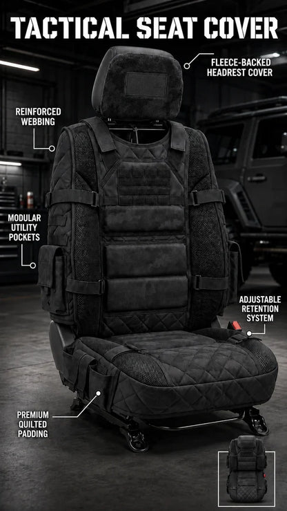 Rugged Truck Seat Cover -Tactical Storage, Seat Protection & All-Day Comfort