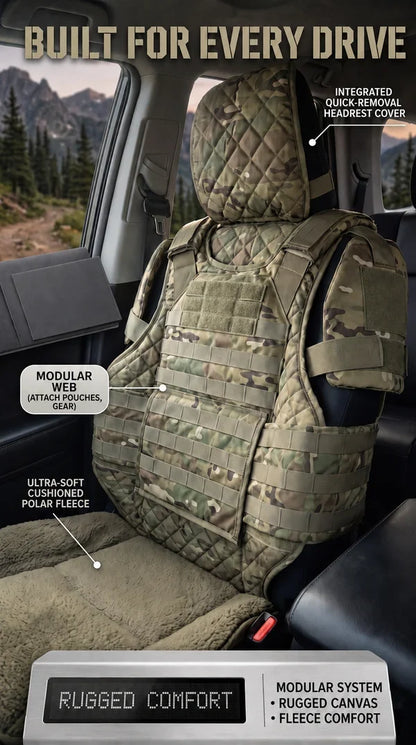 Rugged Truck Seat Cover -Tactical Storage, Seat Protection & All-Day Comfort