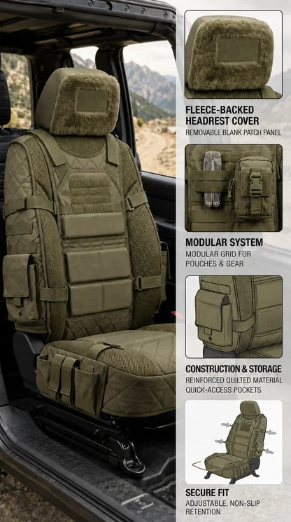 Rugged Truck Seat Cover -Tactical Storage, Seat Protection & All-Day Comfort