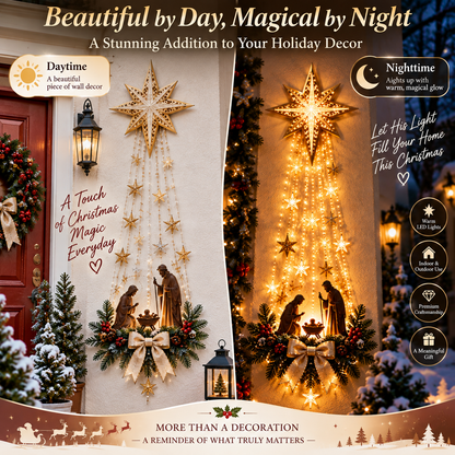 ✝️ Bethlehem Star of Faith™ – Lighted Nativity Wall Decor