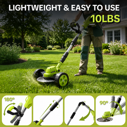 🌿⚡21V 3-in-1 Cordless String Trimmer, Edger & Mini Mower – 2 Batteries Included