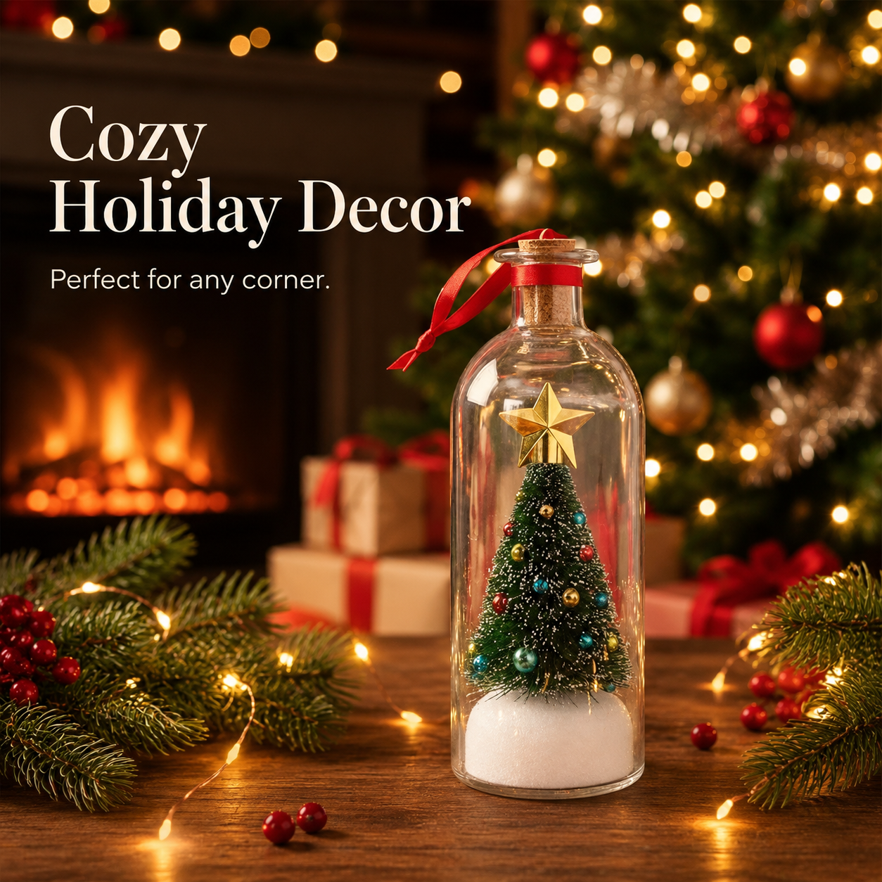 🎄Recordable Christmas Tree Message Bottle | Personalized Holiday Decor Gift