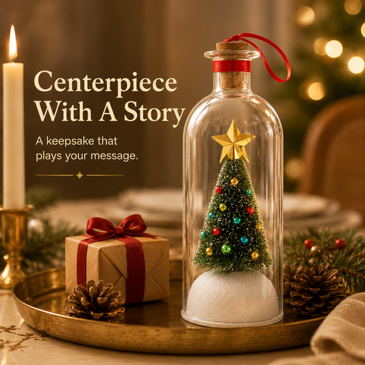 🎄Recordable Christmas Tree Message Bottle | Personalized Holiday Decor Gift