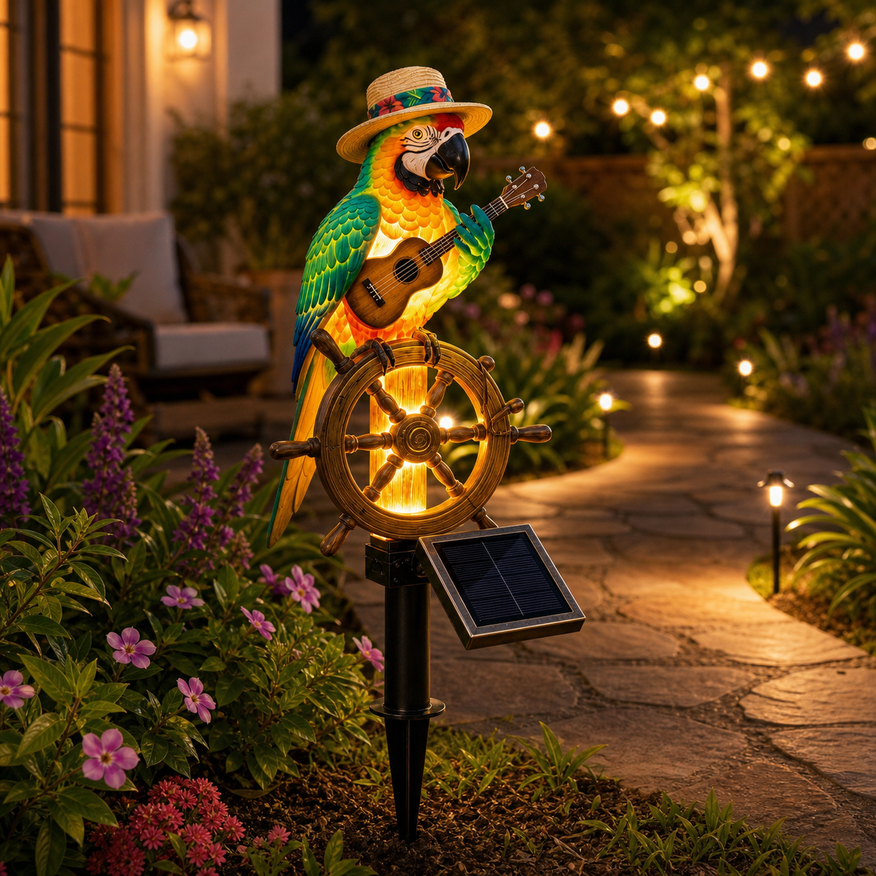 🌴 Powered Parrot Garden Light- "Wastin" Away Again"