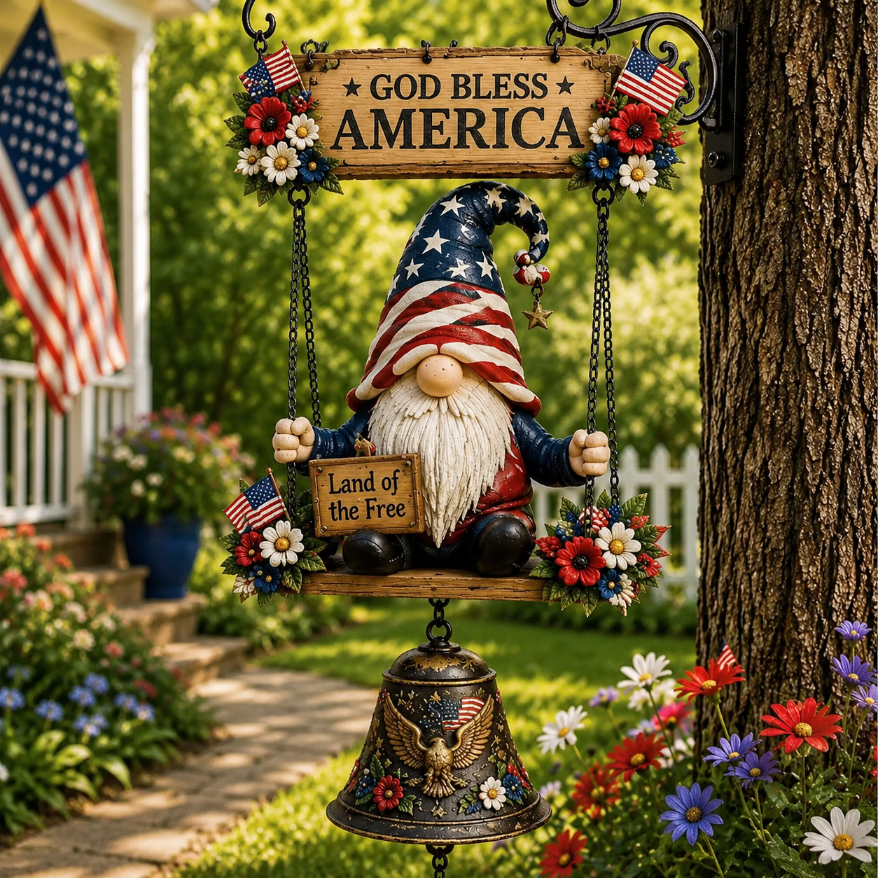 🔥50% OFF TODAY ONLY – Rustic Garden Gnome Bell Outdoor Decor 🐞🌼