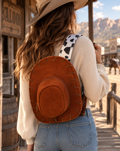 🤠 Cowboy Hat Backpack – Adjustable Cosplay Costume Bag & Birthday Gift