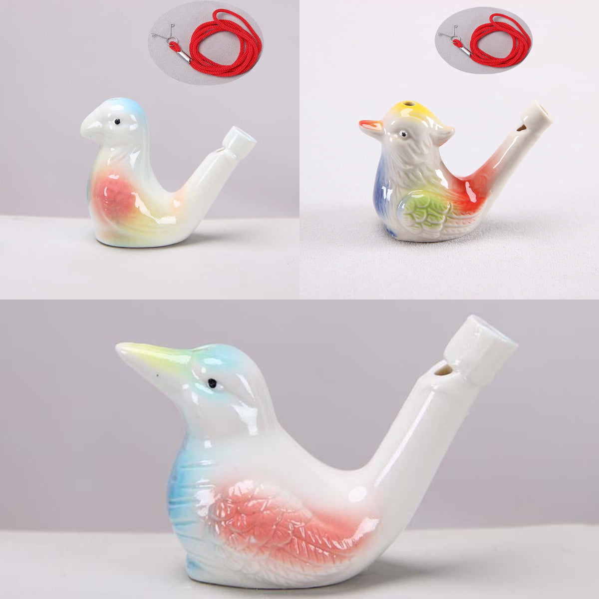 🐦 Ceramic Water Bird Whistle – Handcrafted, Realistic Chirping, Add Water to Sing (3PCS Set)