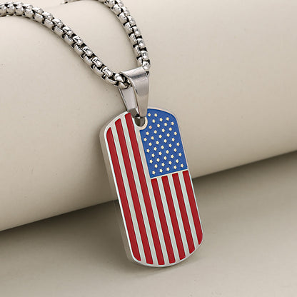 📿American Flag Dog Tag Necklace