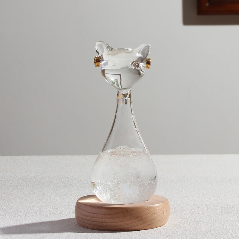 Cat-Shaped Storm Glass Weather Predictor for Home & Office Decor